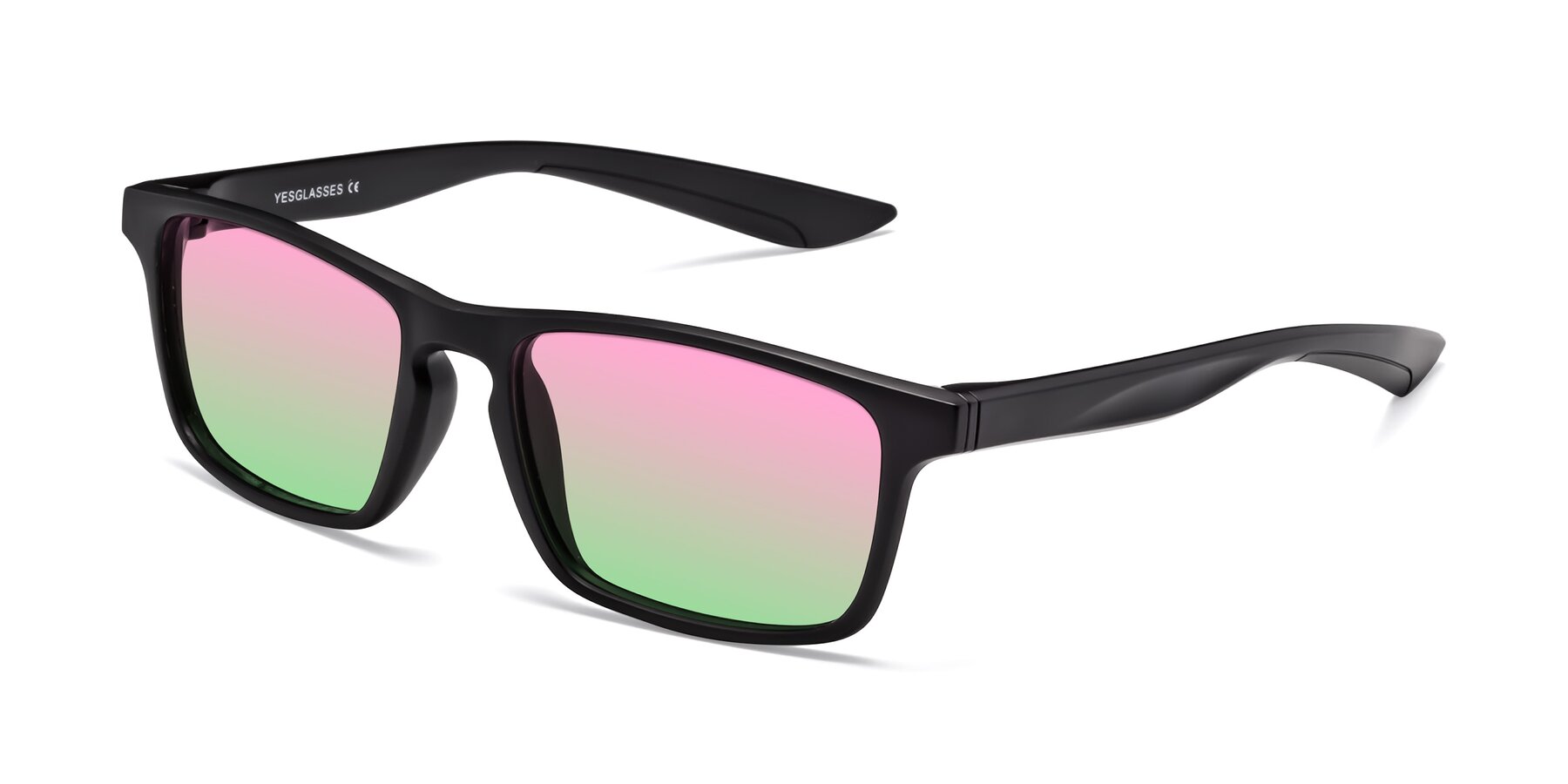 Angle of Passion in Matte Black with Pink / Green Gradient Lenses