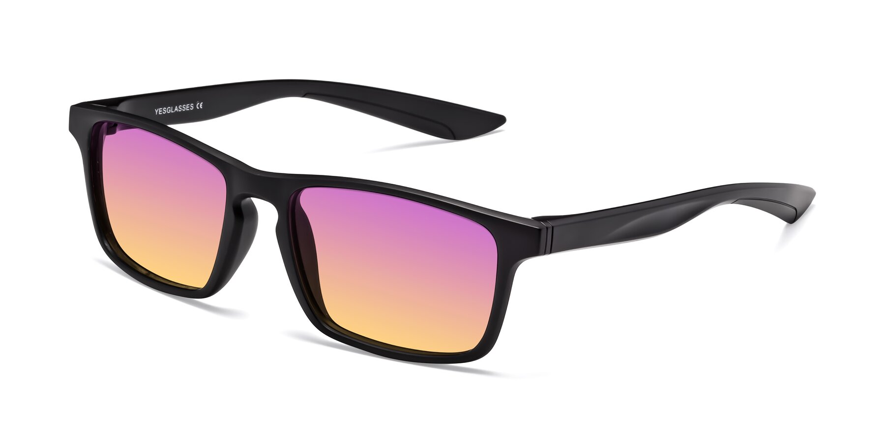 Angle of Passion in Matte Black with Purple / Yellow Gradient Lenses