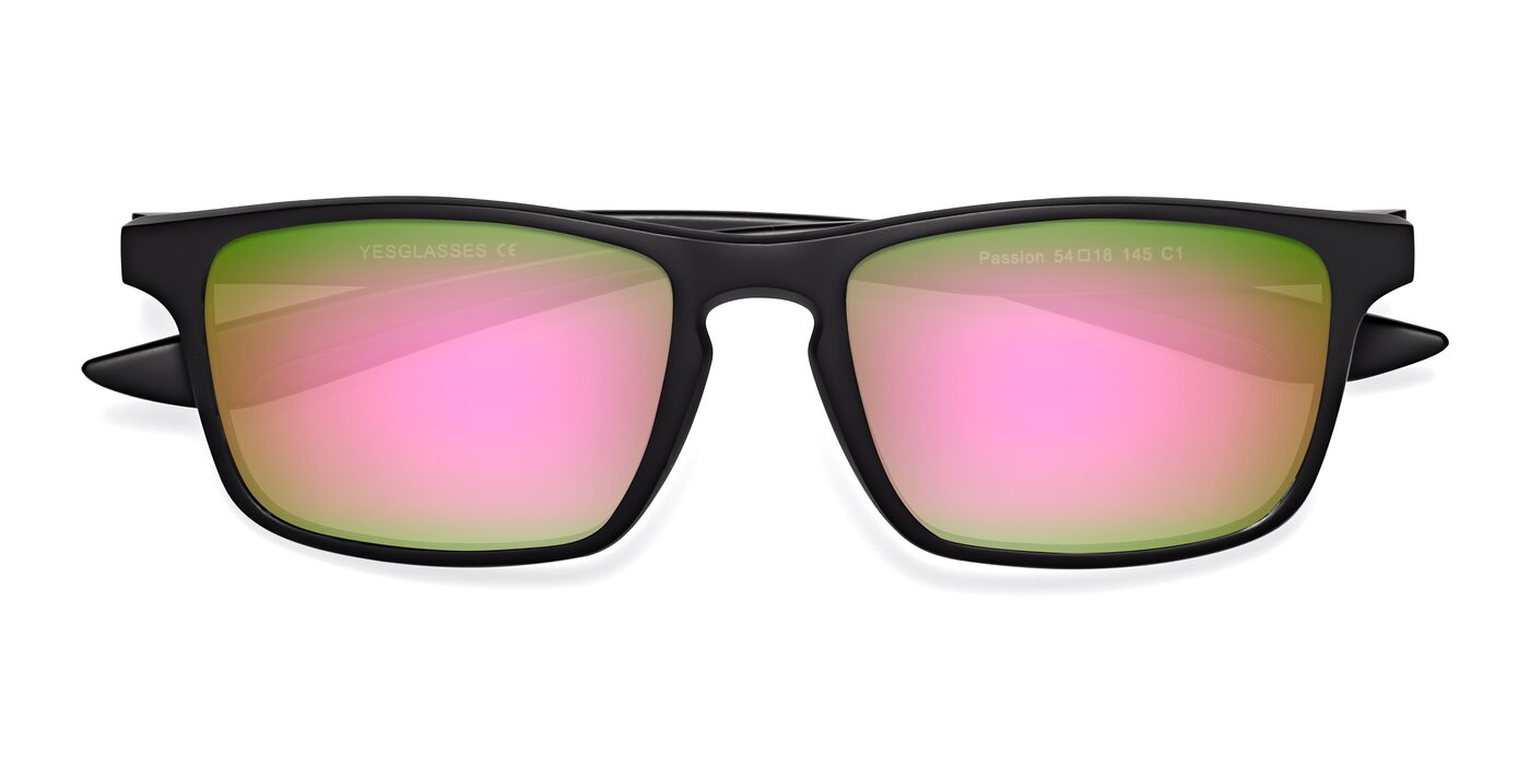 Passion - Matte Black Flash Mirrored Sunglasses