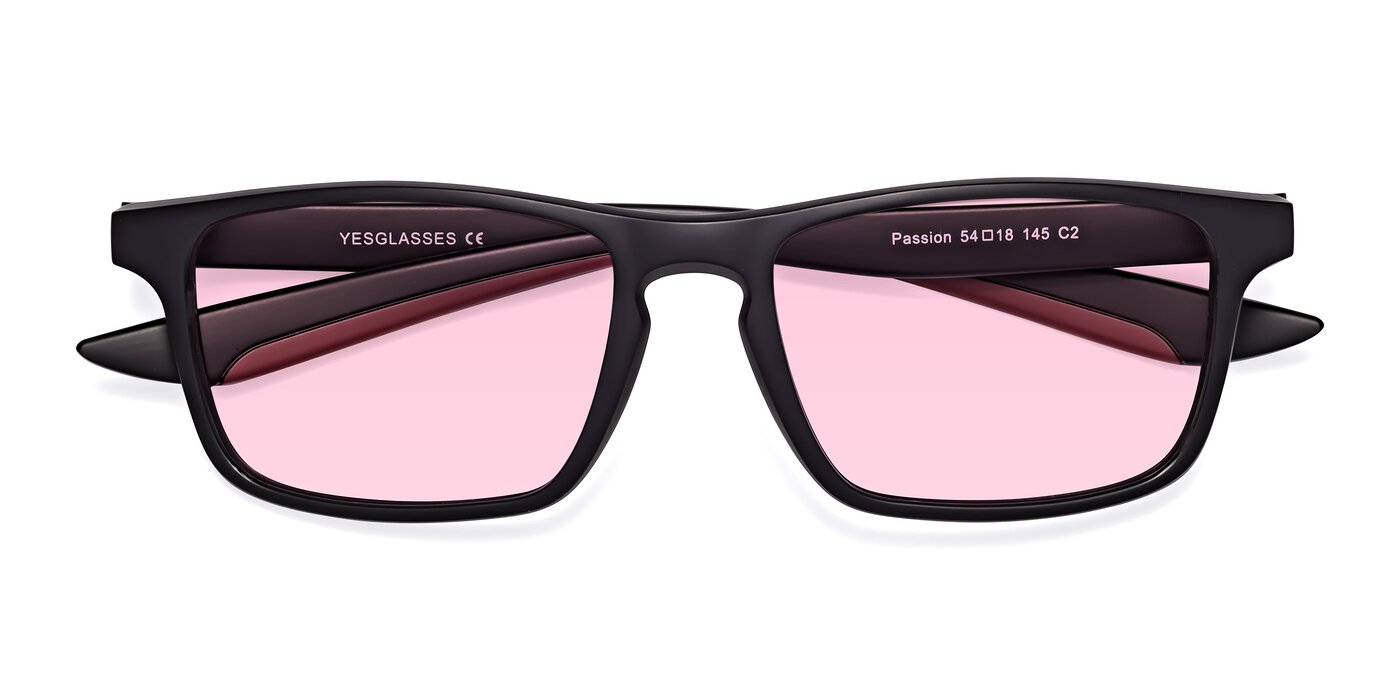 Passion - Matte Black/Wine Tinted Sunglasses