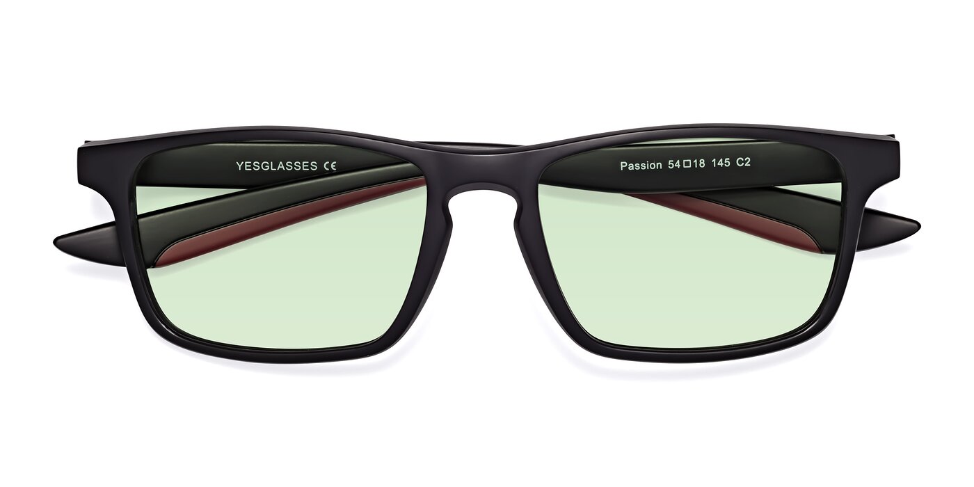Passion - Matte Black/Wine Tinted Sunglasses