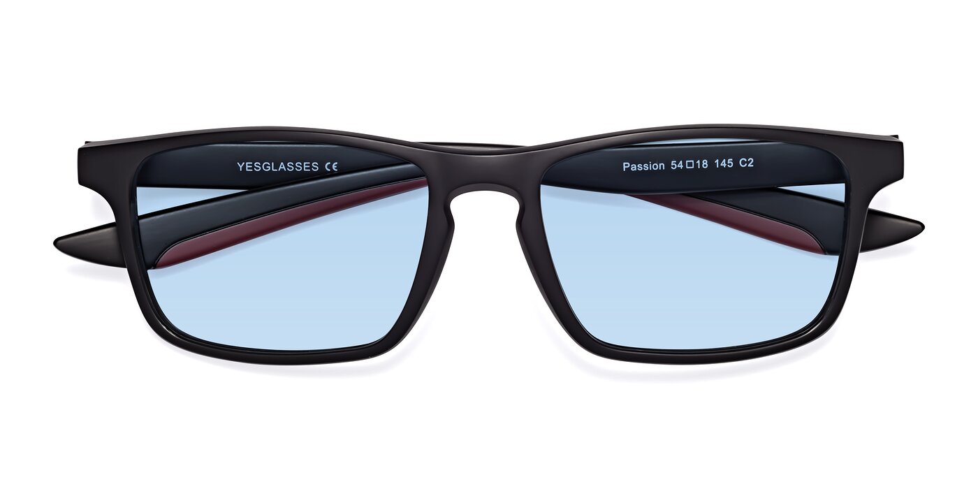 Passion - Matte Black/Wine Tinted Sunglasses
