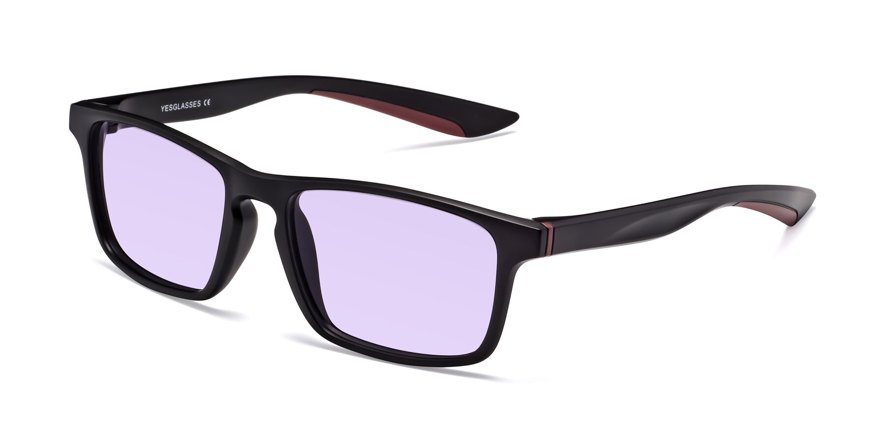 Angle of Passion in Matte Black-Wine with Light Purple Tinted Lenses
