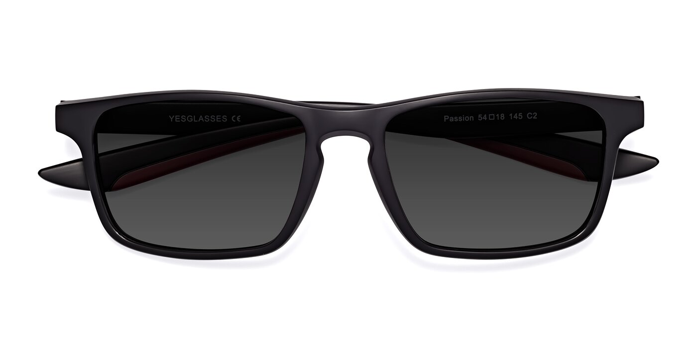 Passion - Matte Black/Wine Tinted Sunglasses