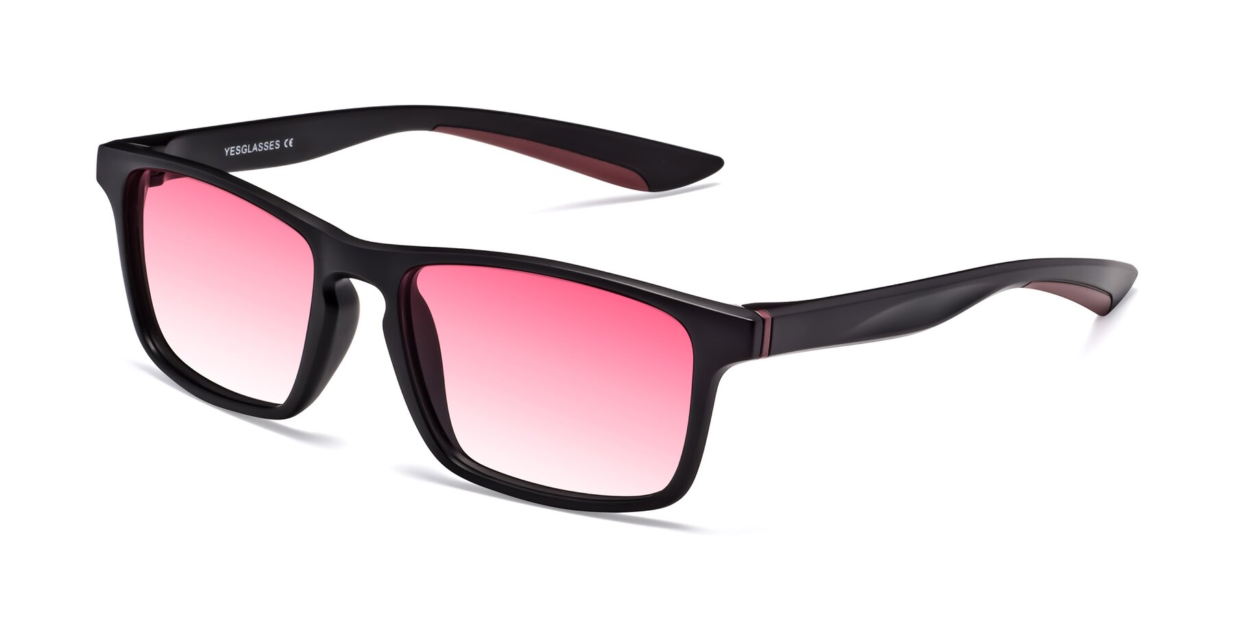 Angle of Passion in Matte Black-Wine with Pink Gradient Lenses