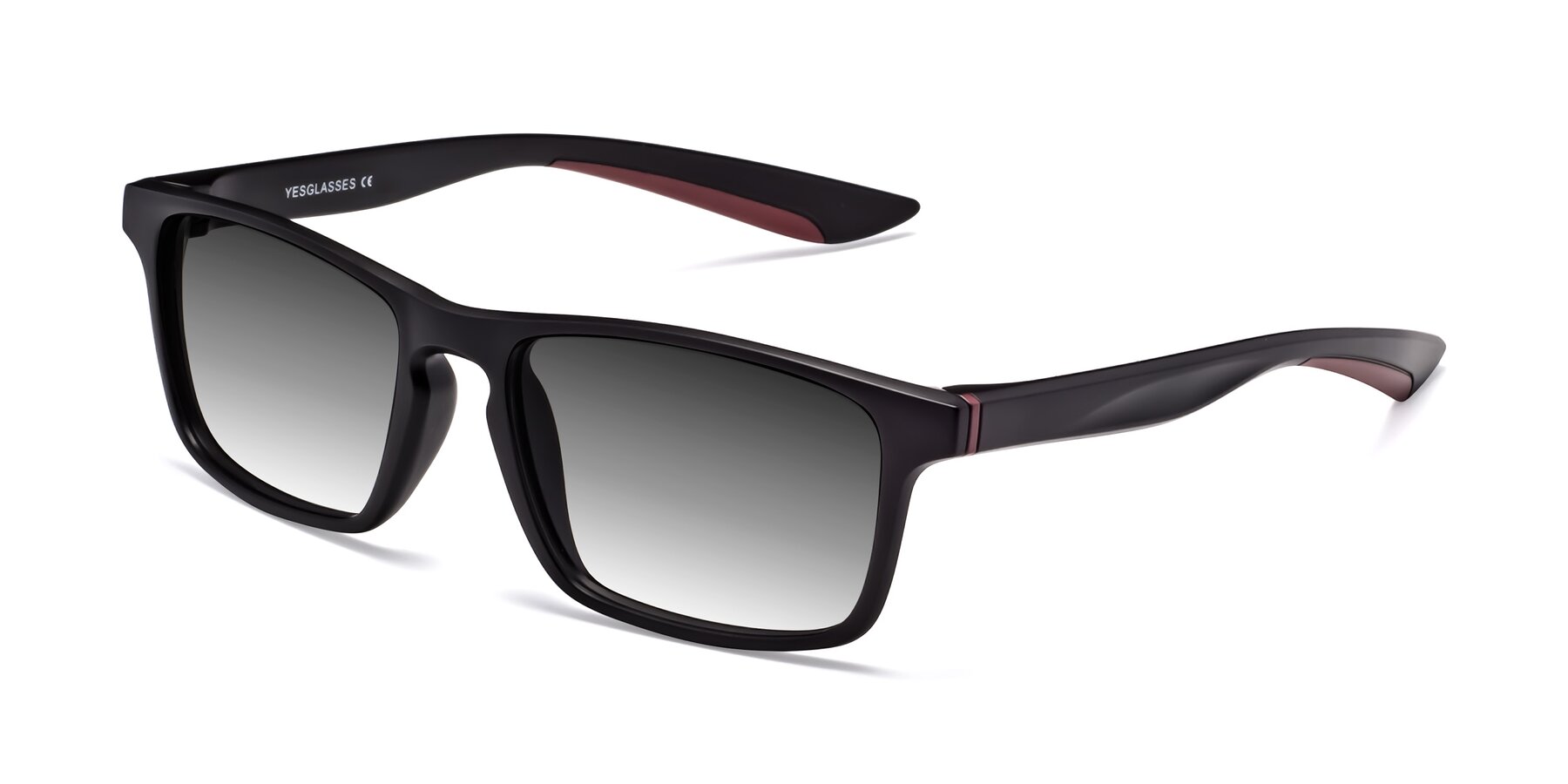 Angle of Passion in Matte Black-Wine with Gray Gradient Lenses