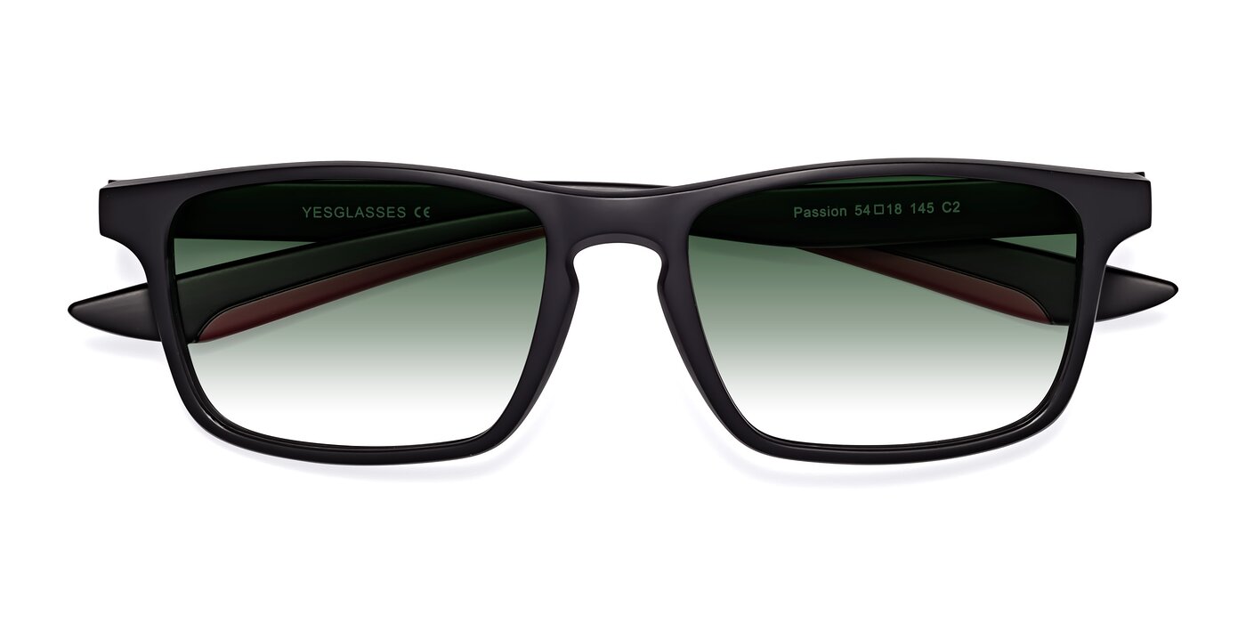 Passion - Matte Black/Wine Gradient Sunglasses