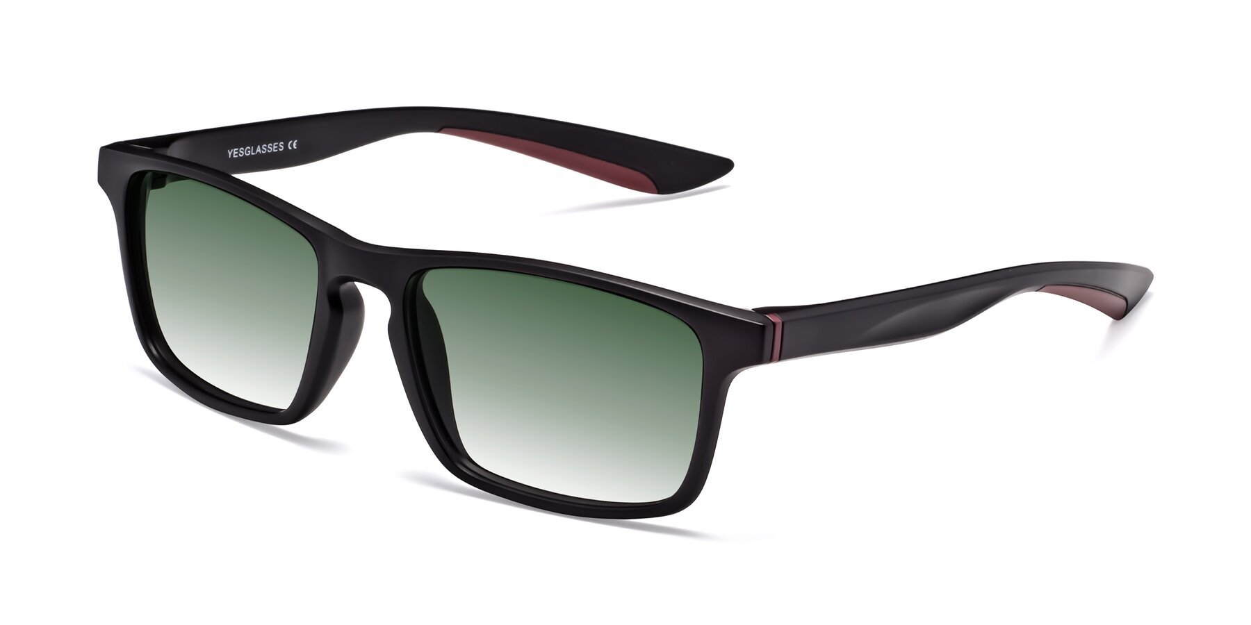 Angle of Passion in Matte Black-Wine with Green Gradient Lenses