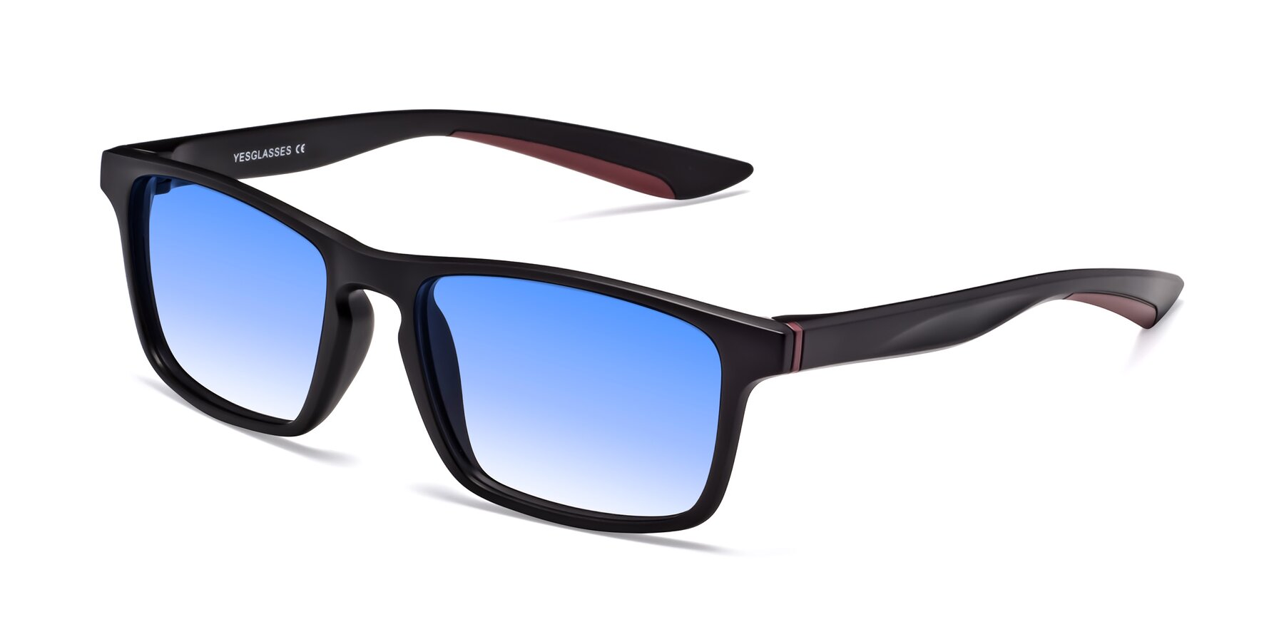 Angle of Passion in Matte Black-Wine with Blue Gradient Lenses