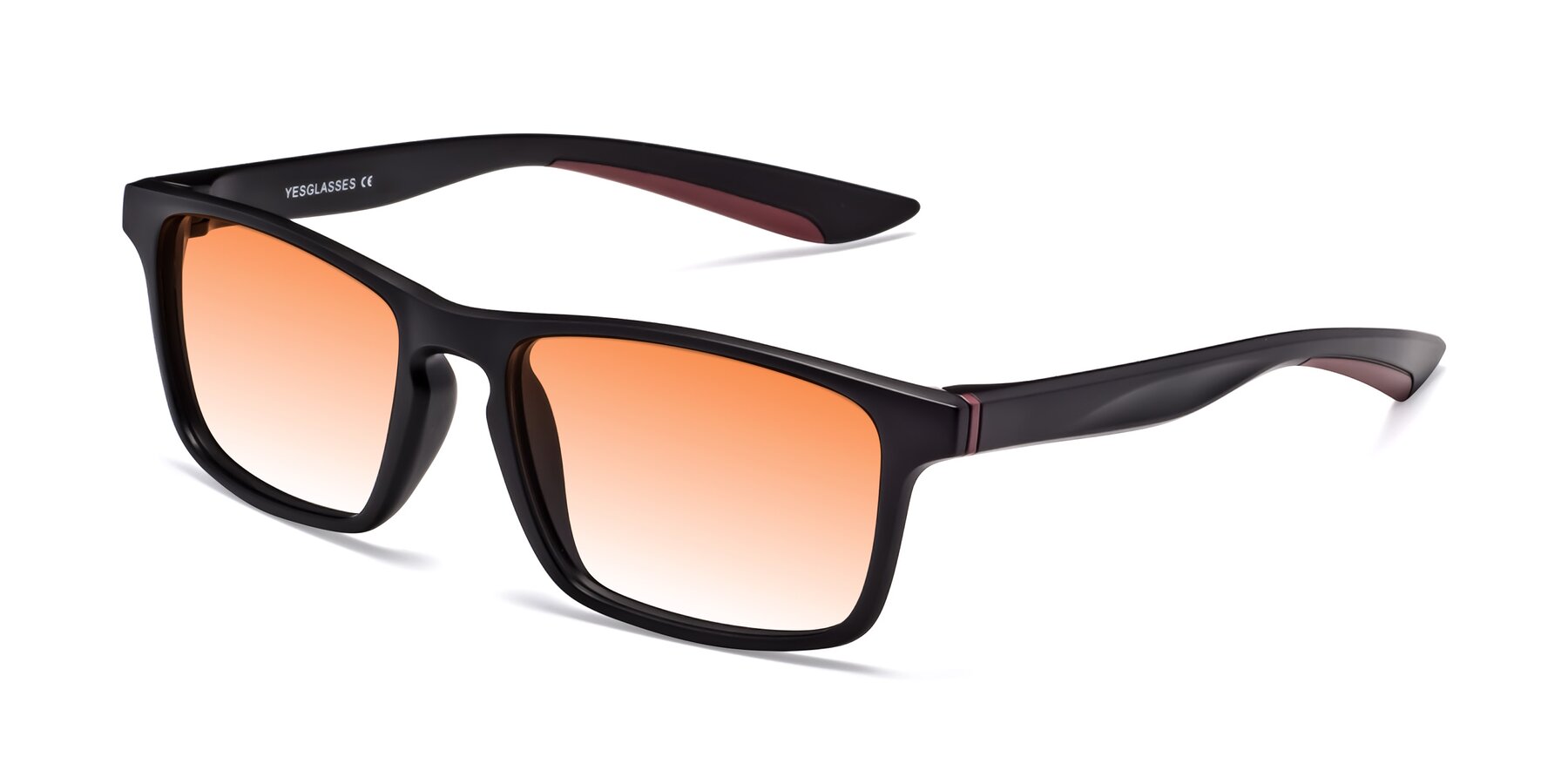 Angle of Passion in Matte Black-Wine with Orange Gradient Lenses