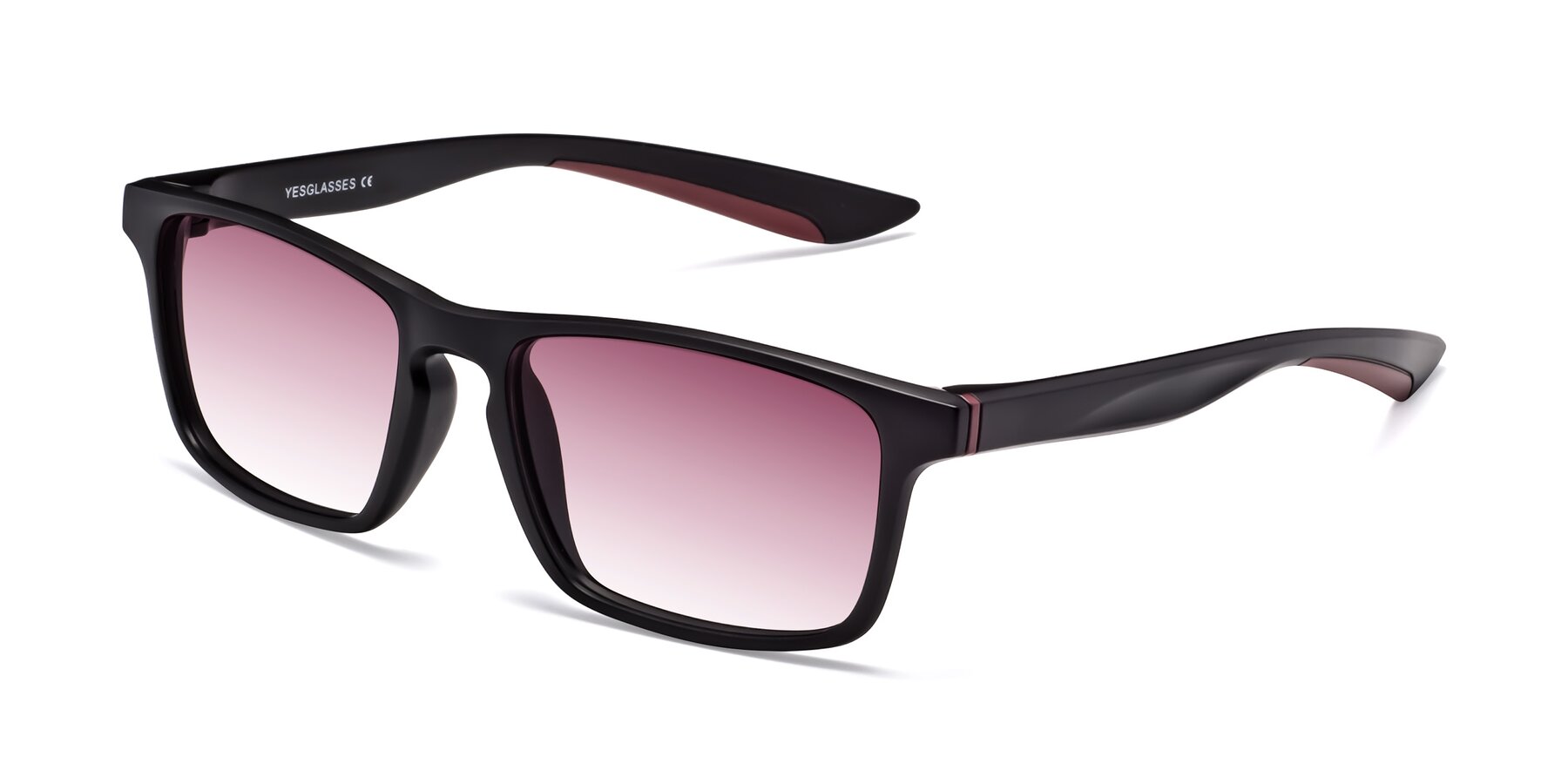 Angle of Passion in Matte Black-Wine with Wine Gradient Lenses