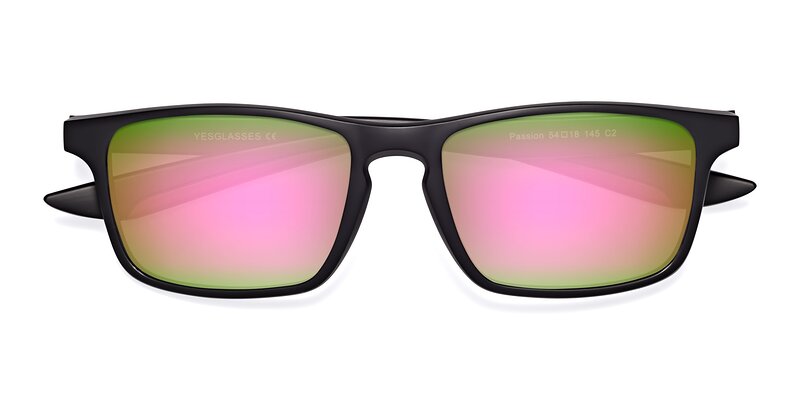Passion - Matte Black / Wine Flash Mirrored Sunglasses