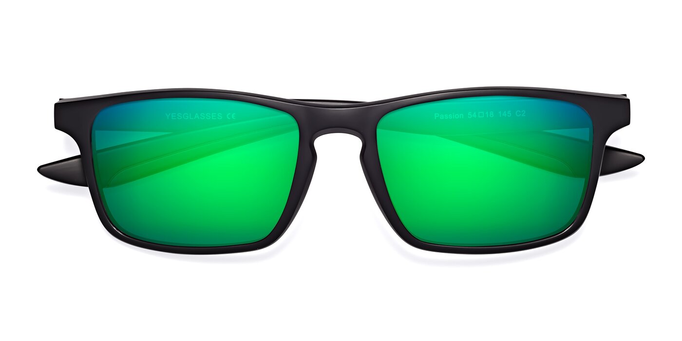 Passion - Matte Black/Wine Flash Mirrored Sunglasses