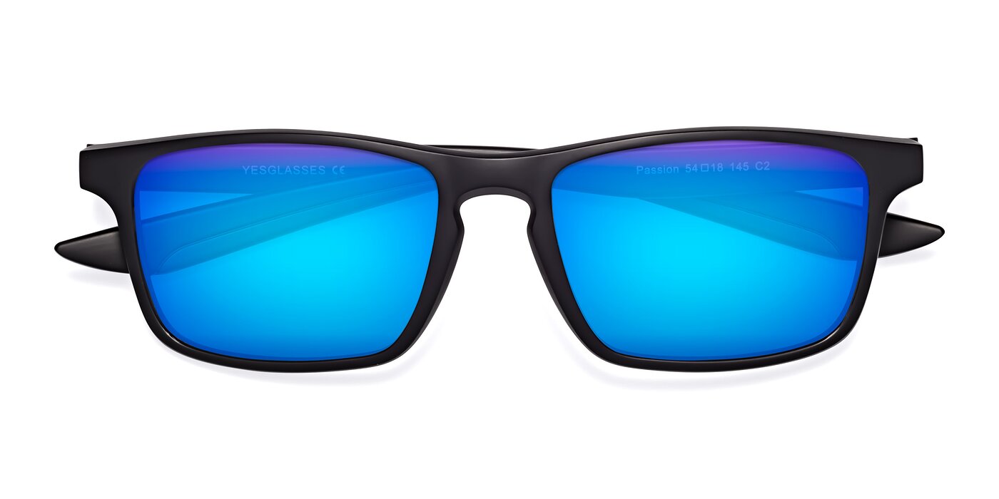 Passion - Matte Black/Wine Flash Mirrored Sunglasses