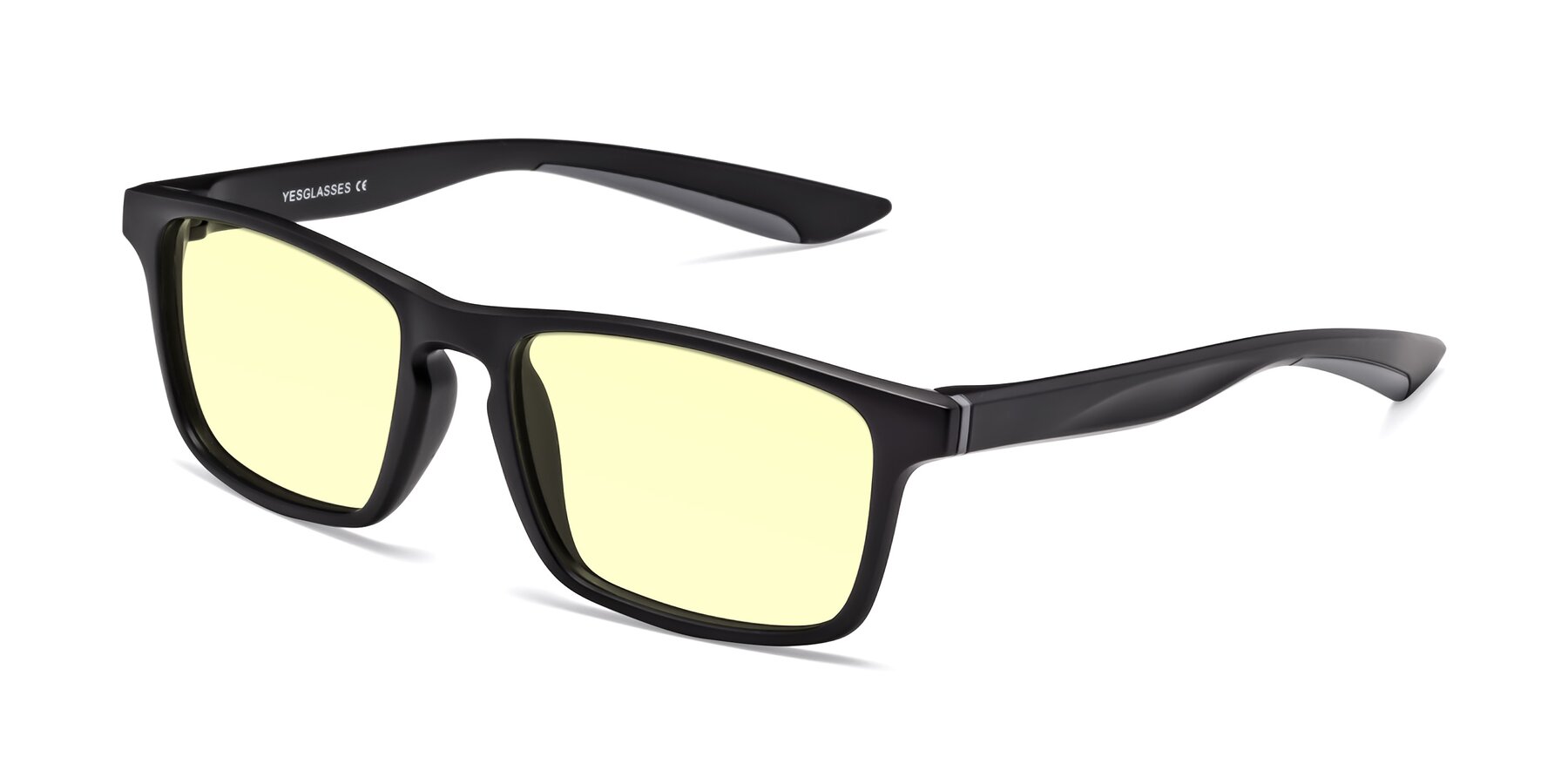 Angle of Passion in Matte Black-Gray with Light Yellow Tinted Lenses