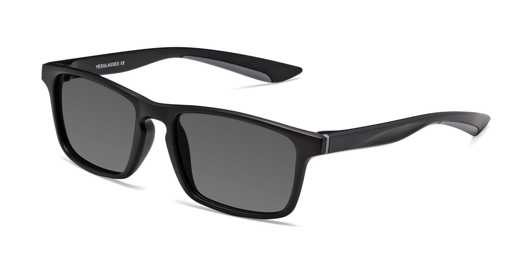 Angle of Passion in Matte Black-Gray with Medium Gray Tinted Lenses