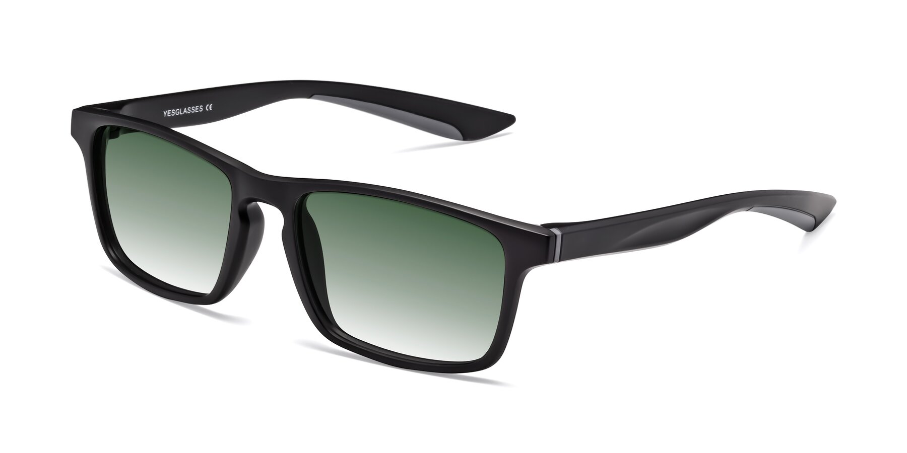 Angle of Passion in Matte Black-Gray with Green Gradient Lenses