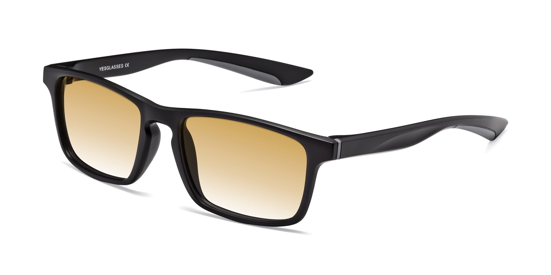 Angle of Passion in Matte Black-Gray with Champagne Gradient Lenses