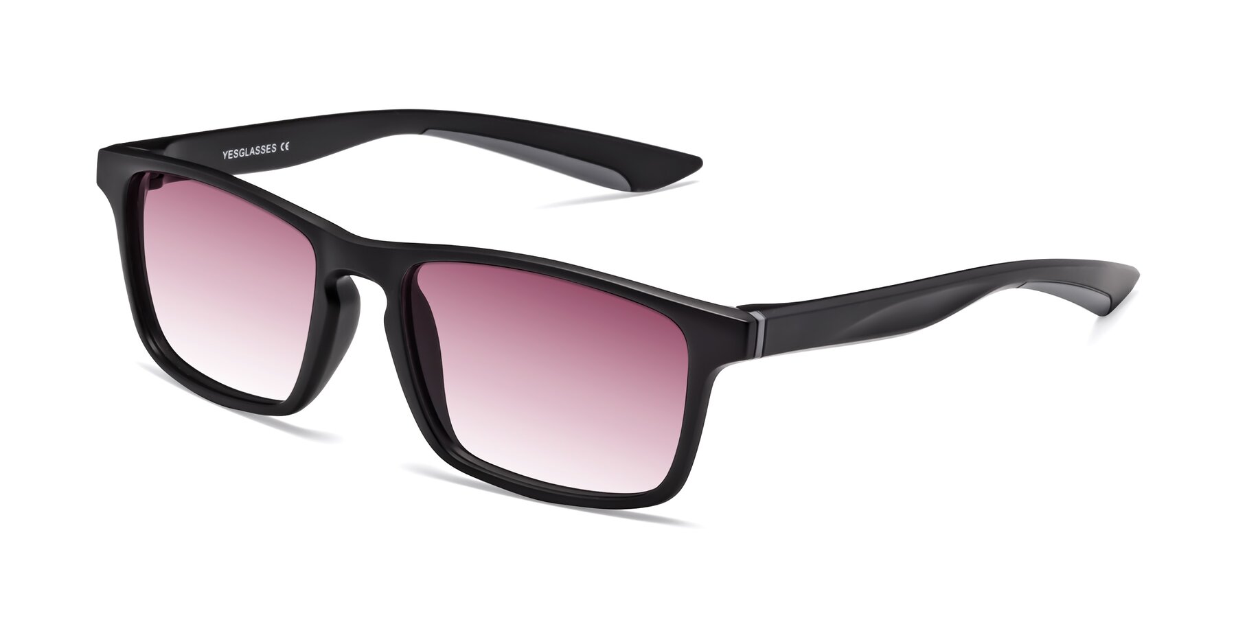 Angle of Passion in Matte Black-Gray with Wine Gradient Lenses