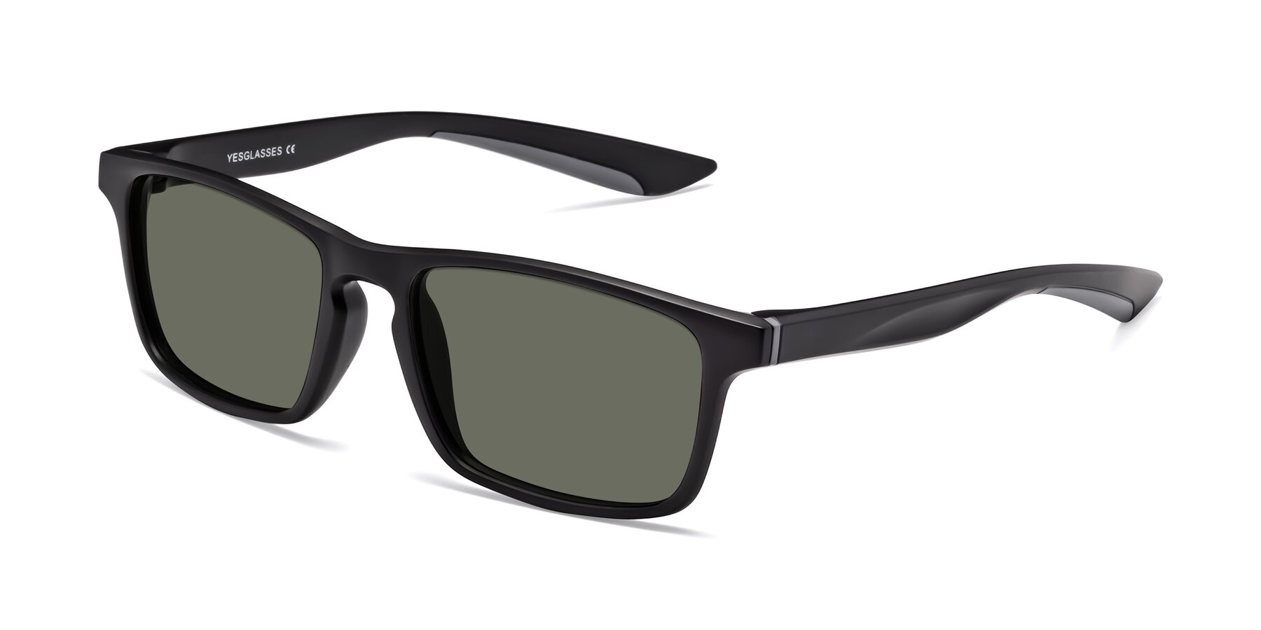Angle of Passion in Matte Black-Gray with Gray Polarized Lenses