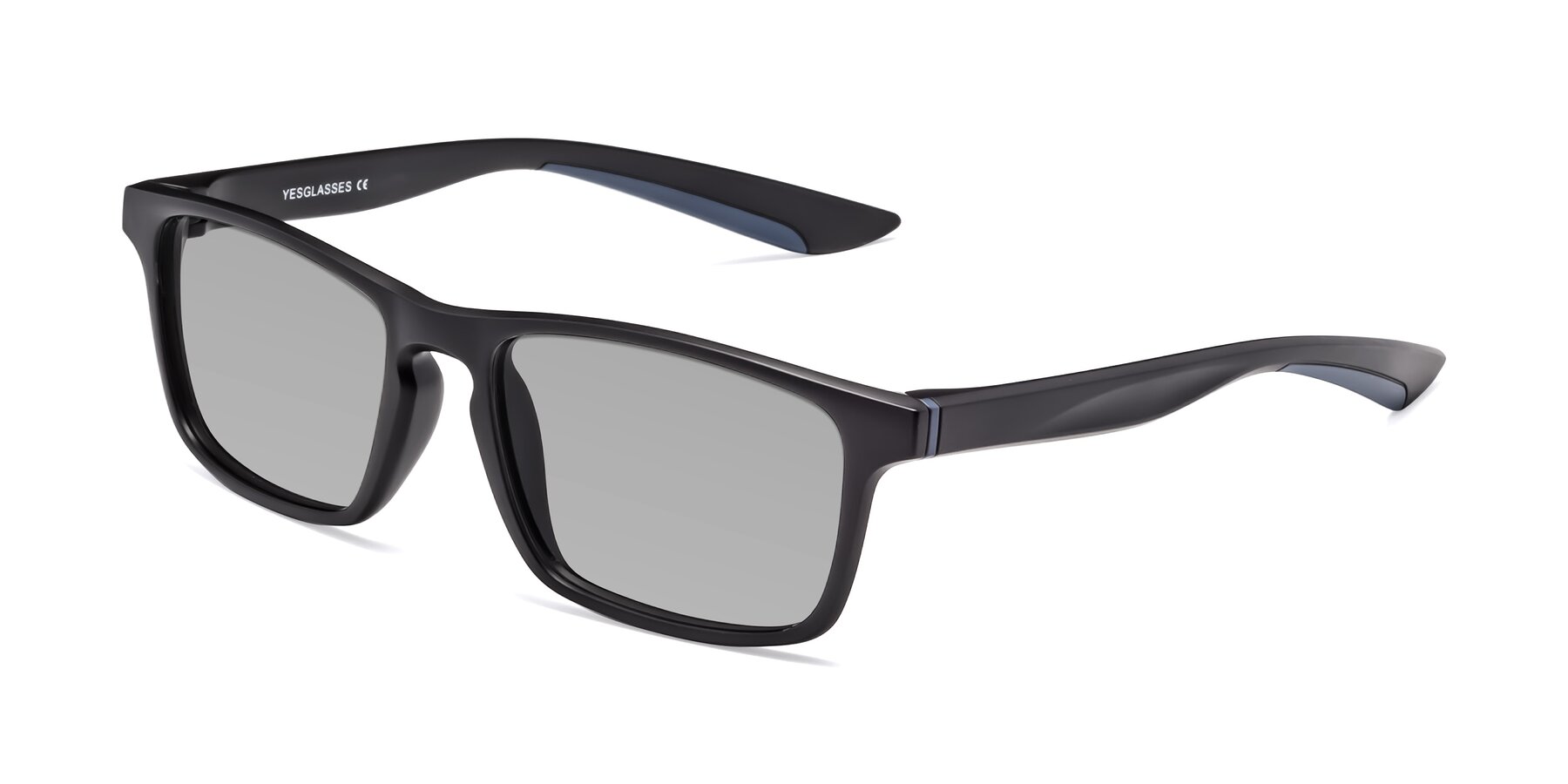 Angle of Passion in Matte Black-Blue with Light Gray Tinted Lenses