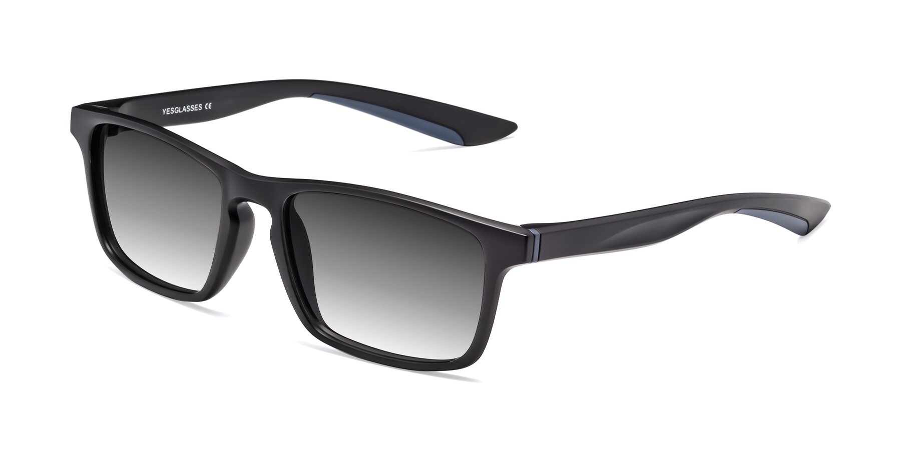 Angle of Passion in Matte Black-Blue with Gray Gradient Lenses