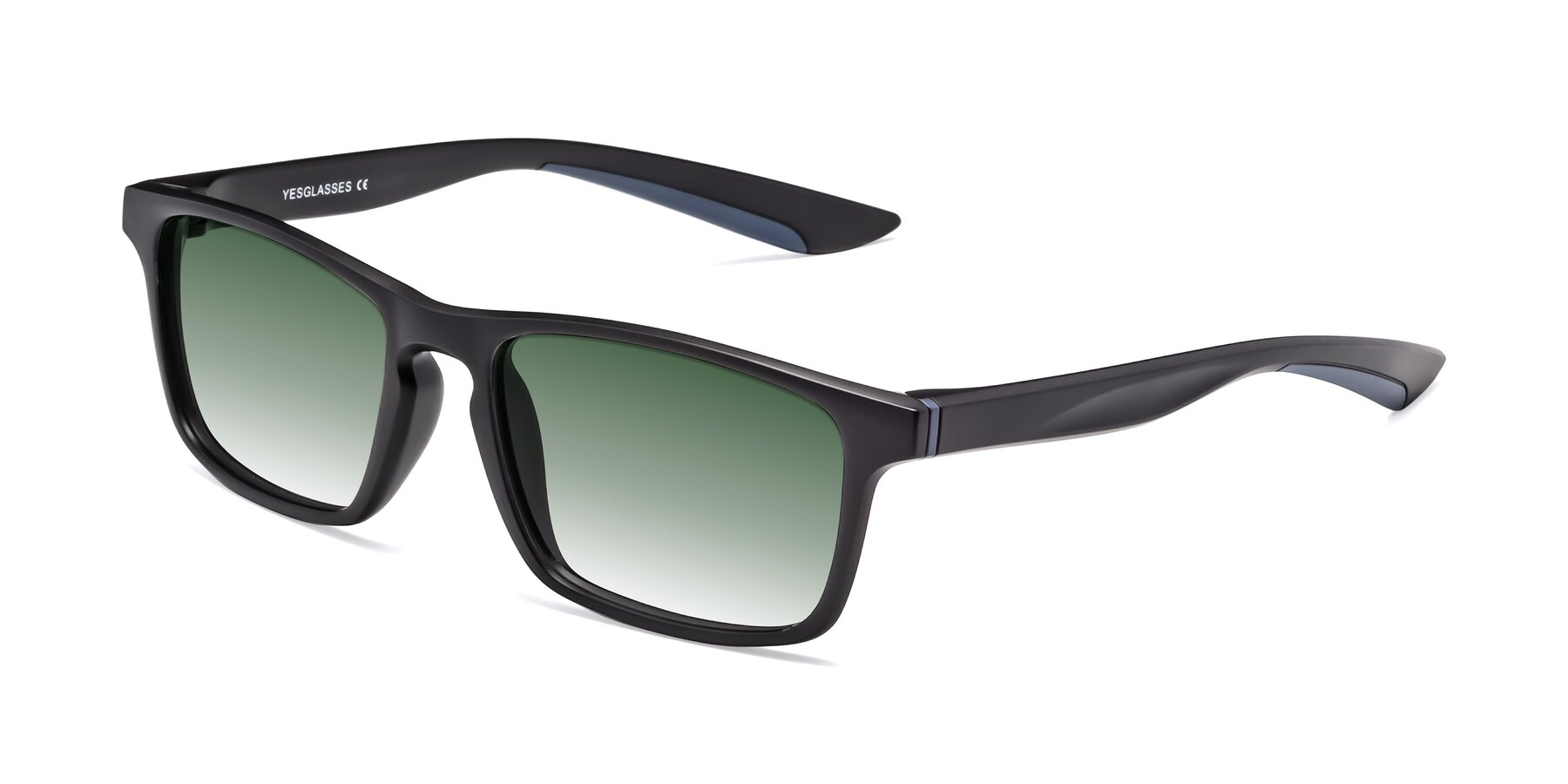 Angle of Passion in Matte Black-Blue with Green Gradient Lenses