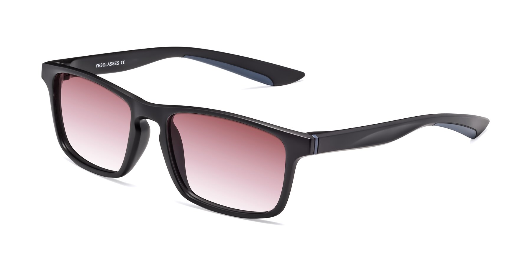 Angle of Passion in Matte Black-Blue with Garnet Gradient Lenses