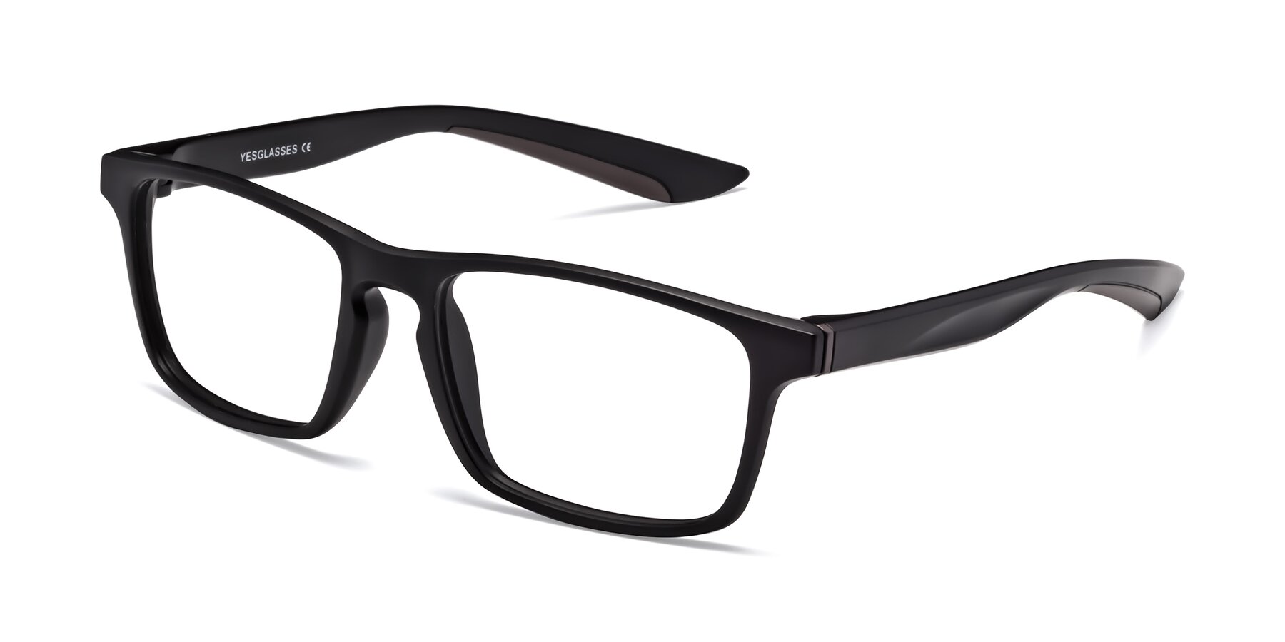 Angle of Passion in Matte Black-Coffee with Clear Reading Eyeglass Lenses