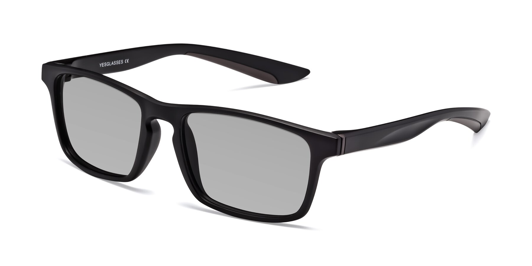 Angle of Passion in Matte Black-Coffee with Light Gray Tinted Lenses