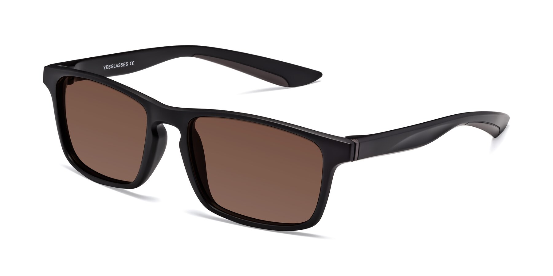 Angle of Passion in Matte Black-Coffee with Brown Tinted Lenses
