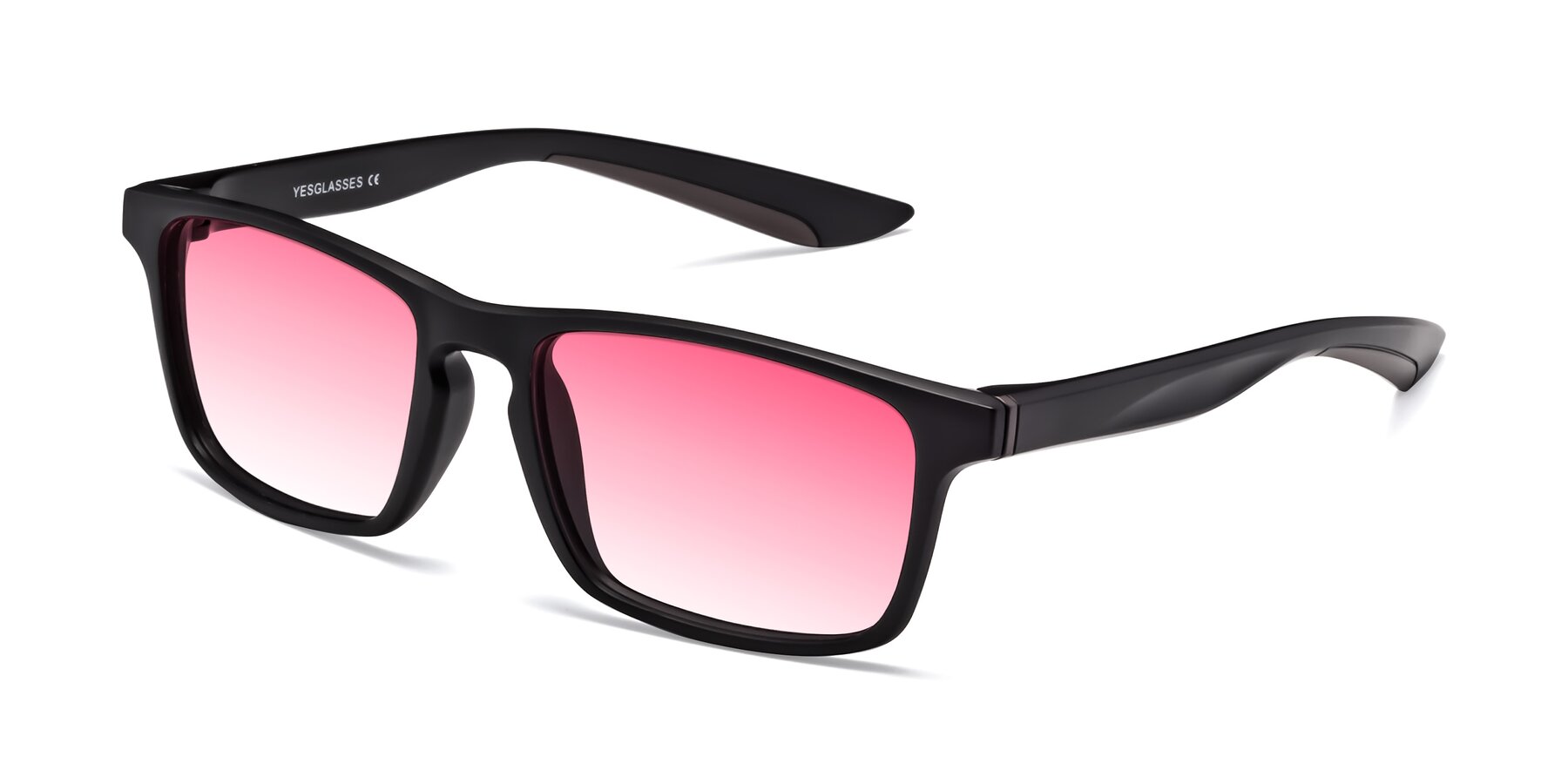 Angle of Passion in Matte Black-Coffee with Pink Gradient Lenses