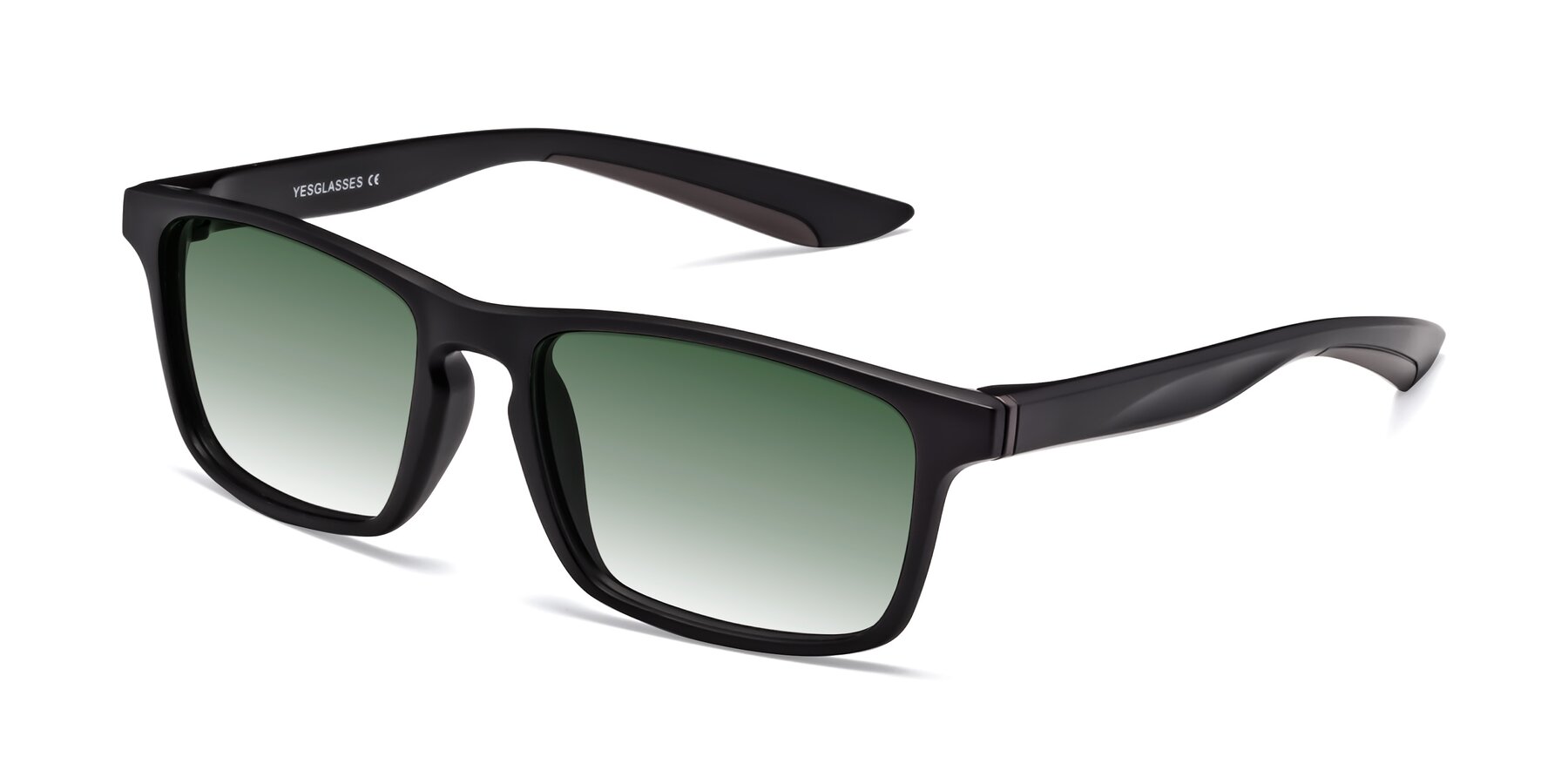 Angle of Passion in Matte Black-Coffee with Green Gradient Lenses