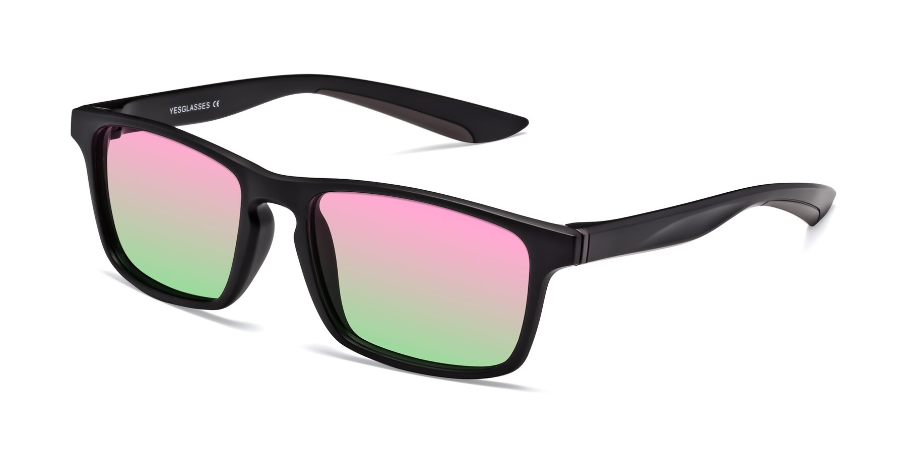 Angle of Passion in Matte Black-Coffee with Pink / Green Gradient Lenses