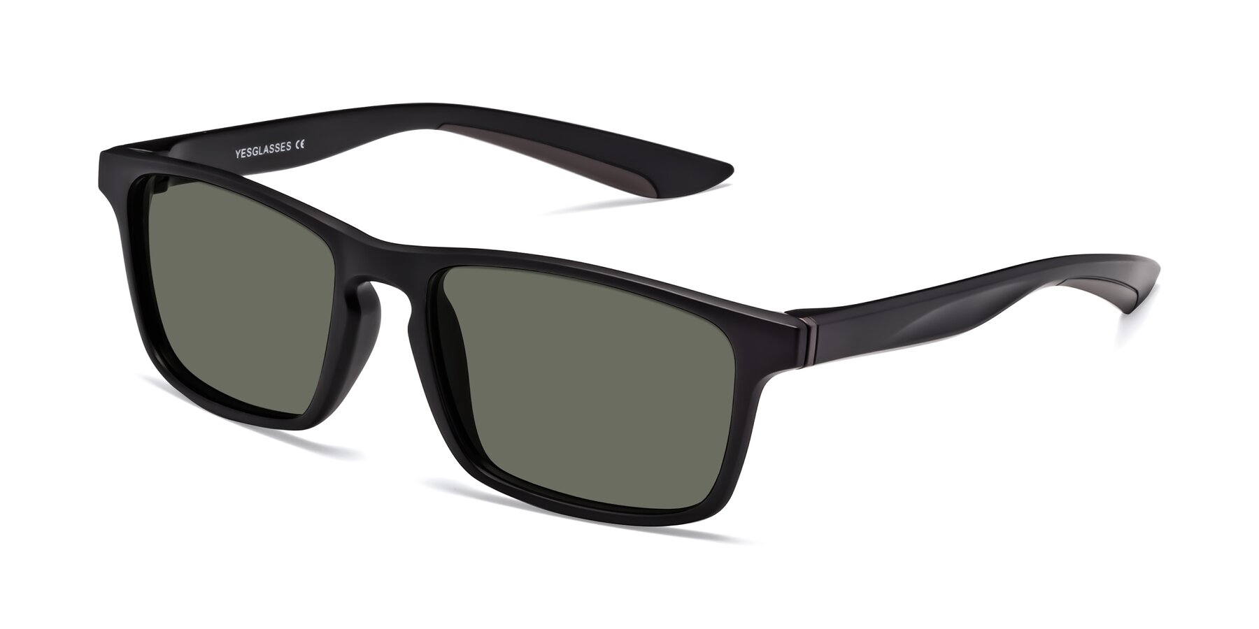 Angle of Passion in Matte Black-Coffee with Gray Polarized Lenses