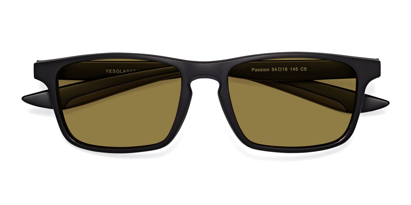 Passion - Matte Black / Coffee Polarized Sunglasses