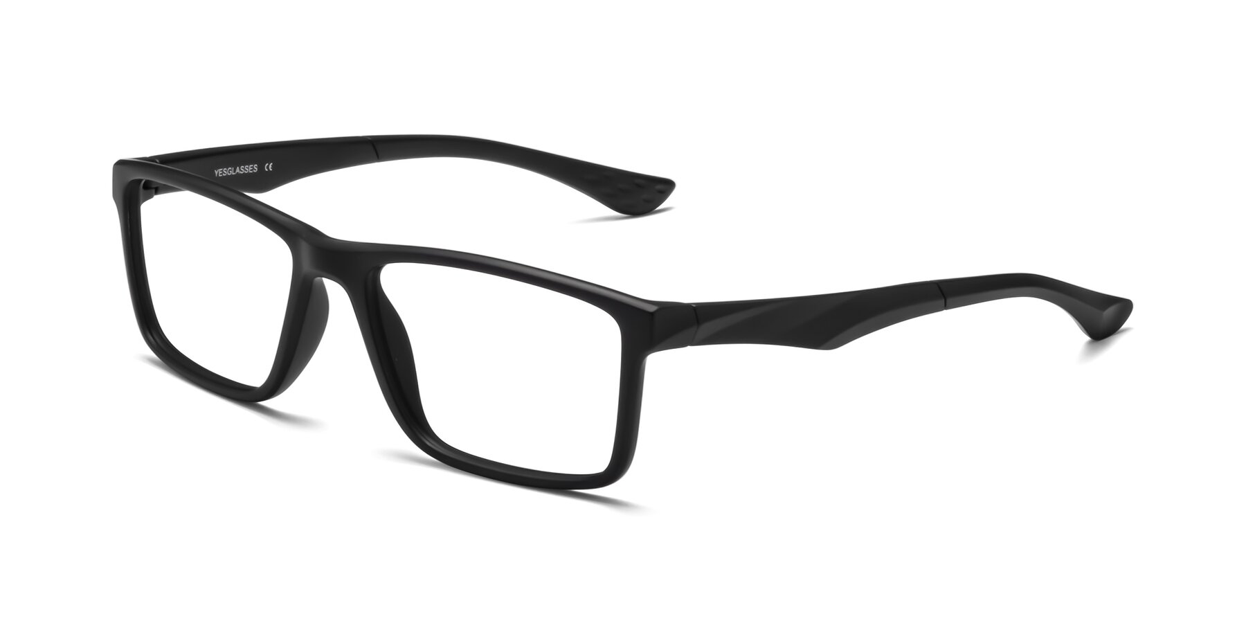 Angle of Engineer in Matte Black with Clear Reading Eyeglass Lenses