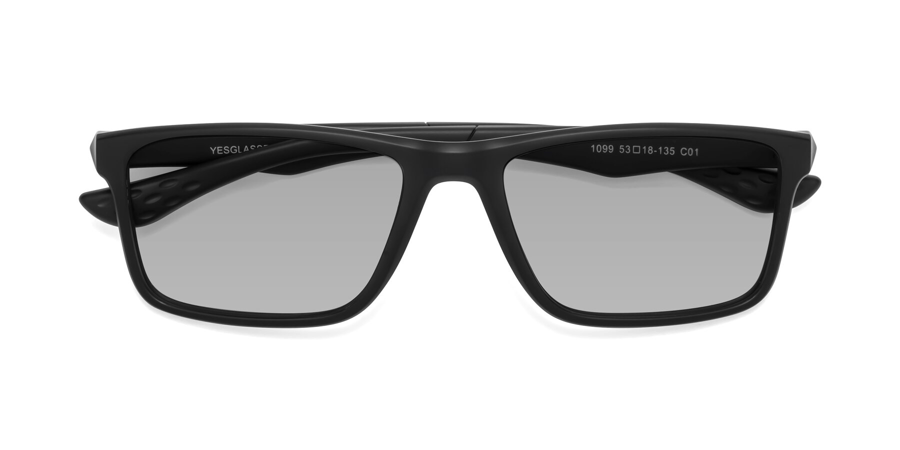 Folded Front of Engineer in Matte Black with Light Gray Tinted Lenses