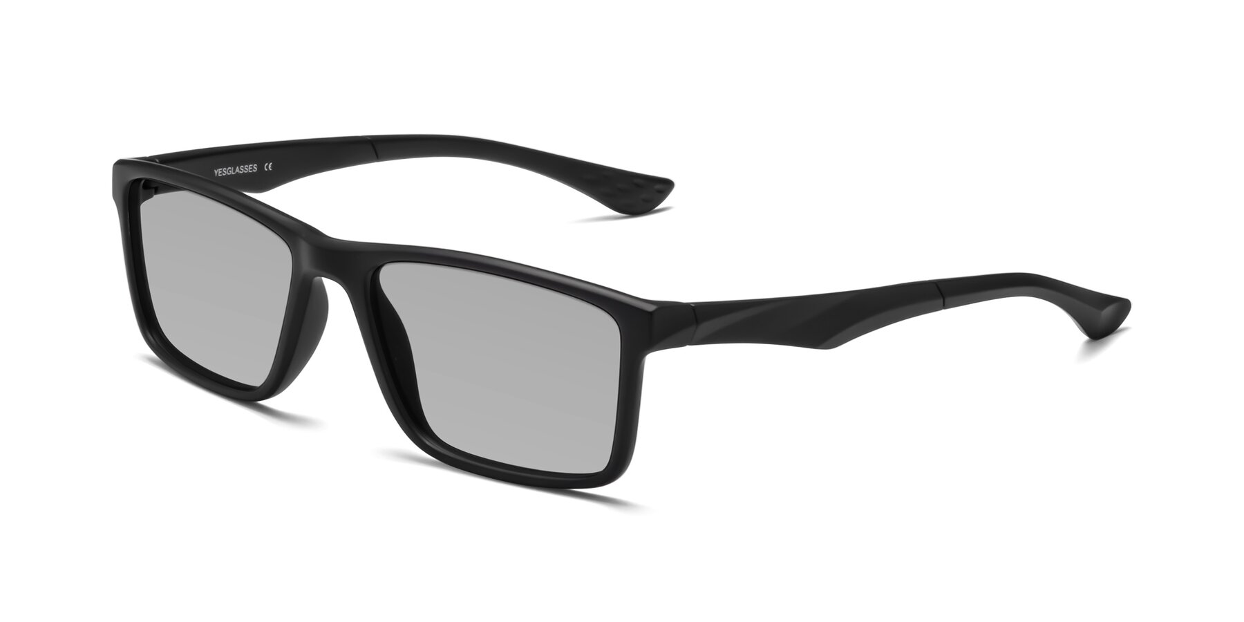Angle of Engineer in Matte Black with Light Gray Tinted Lenses