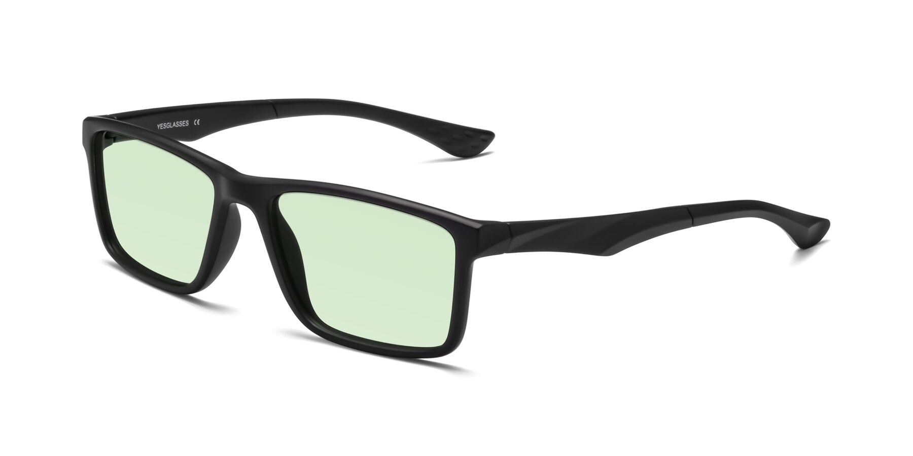 Angle of Engineer in Matte Black with Light Green Tinted Lenses