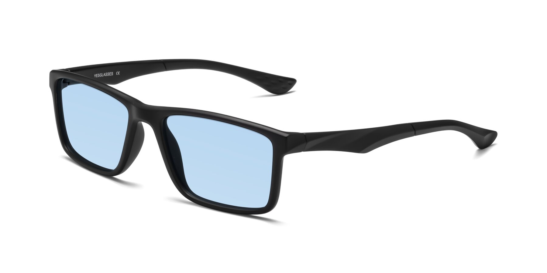 Angle of Engineer in Matte Black with Light Blue Tinted Lenses