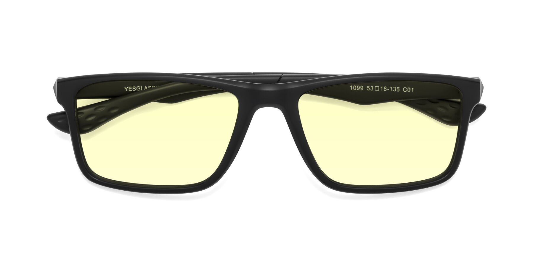 Folded Front of Engineer in Matte Black with Light Yellow Tinted Lenses