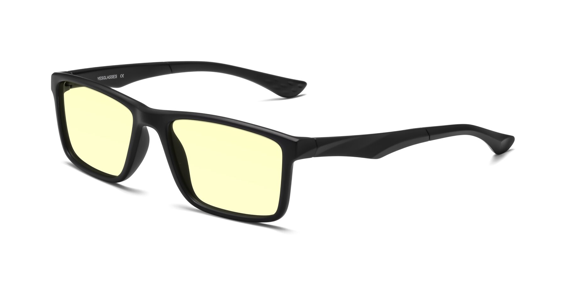 Angle of Engineer in Matte Black with Light Yellow Tinted Lenses
