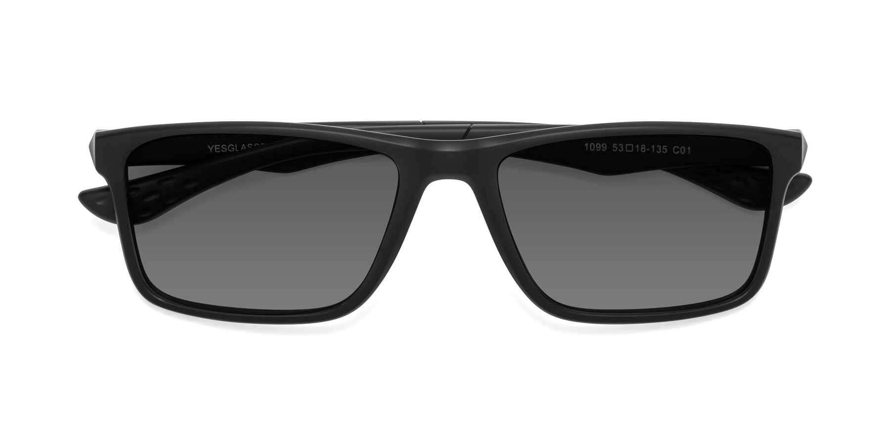 Folded Front of Engineer in Matte Black with Medium Gray Tinted Lenses