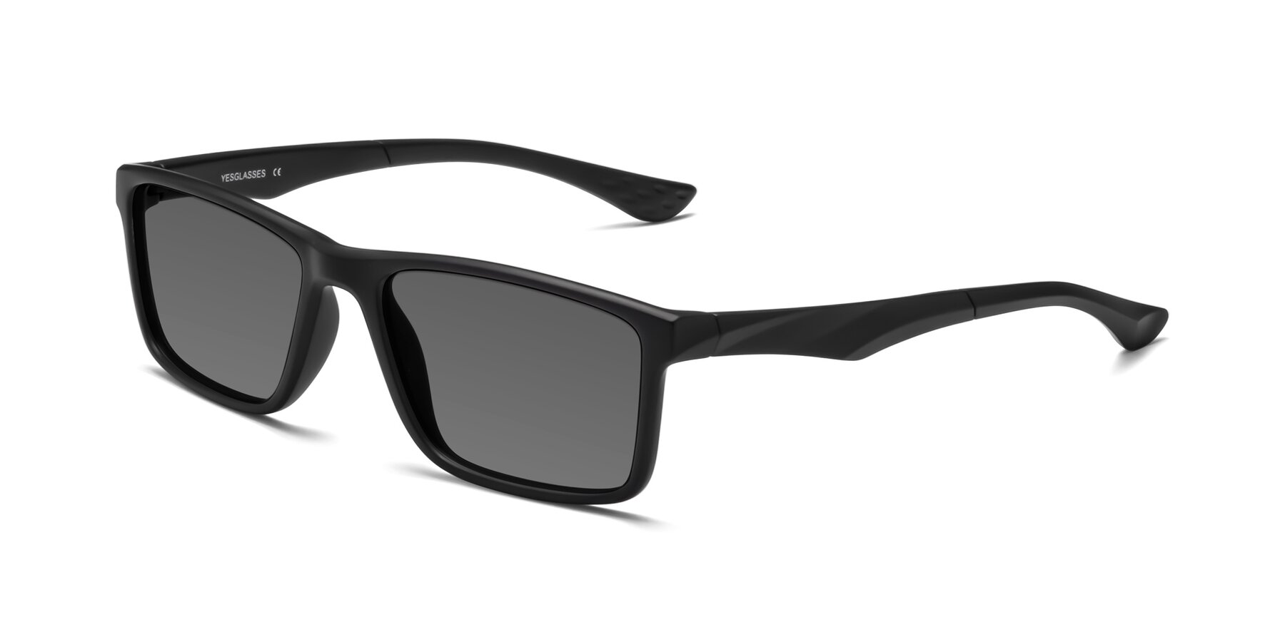 Angle of Engineer in Matte Black with Medium Gray Tinted Lenses