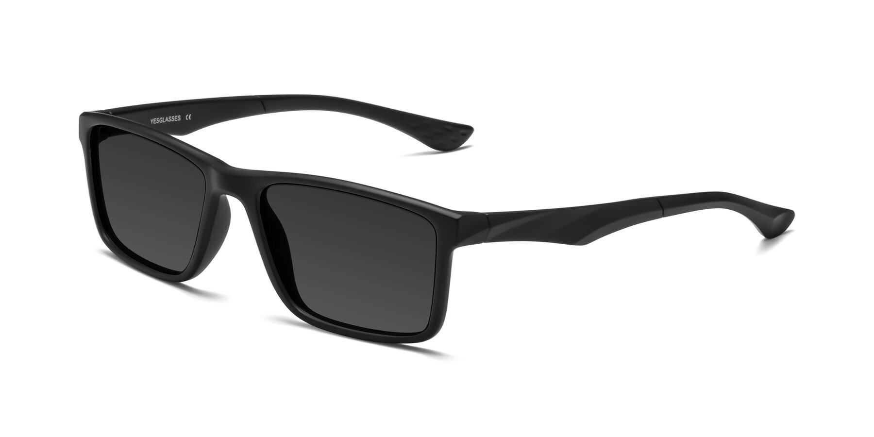 Angle of Engineer in Matte Black with Gray Tinted Lenses