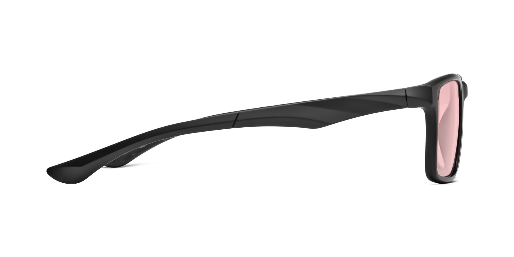 Side of Engineer in Matte Black with Light Garnet Tinted Lenses