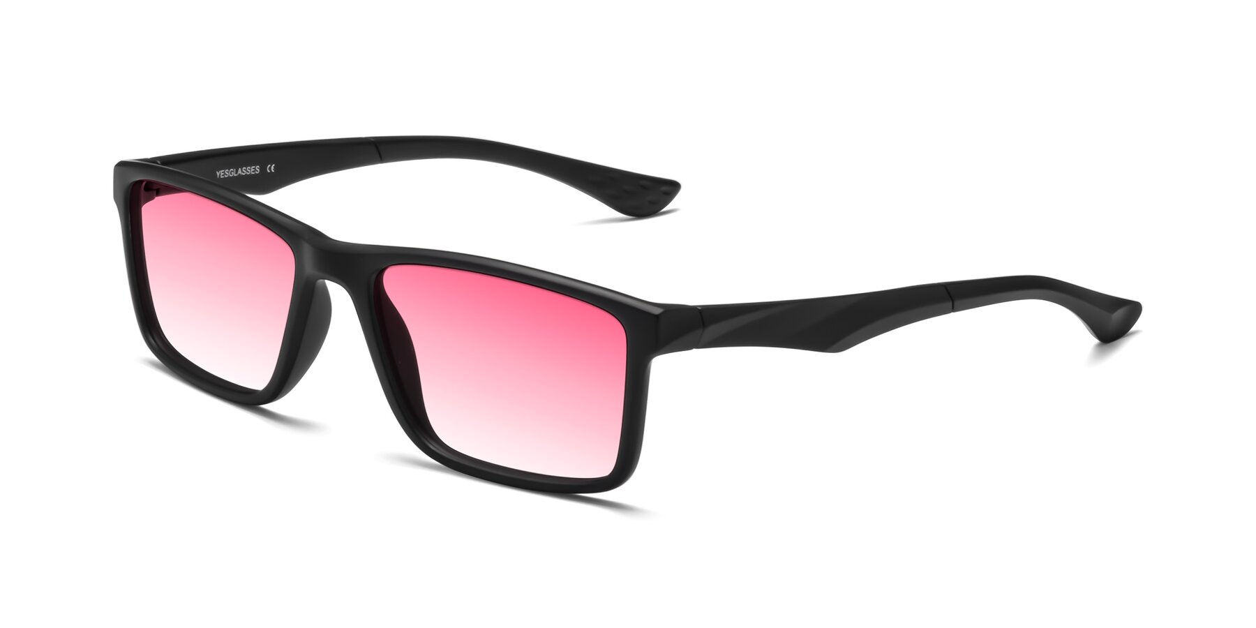 Angle of Engineer in Matte Black with Pink Gradient Lenses