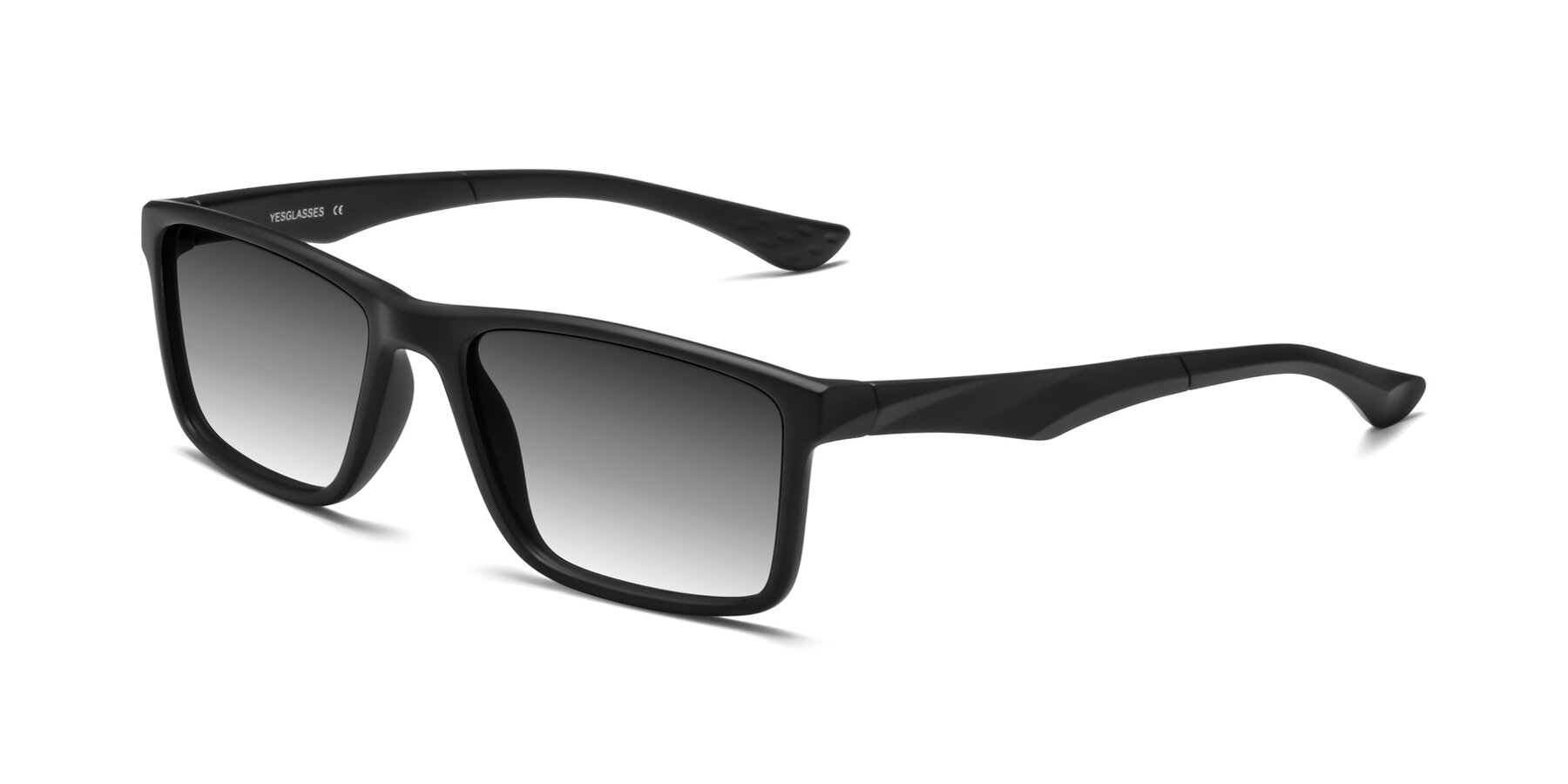 Angle of Engineer in Matte Black with Gray Gradient Lenses