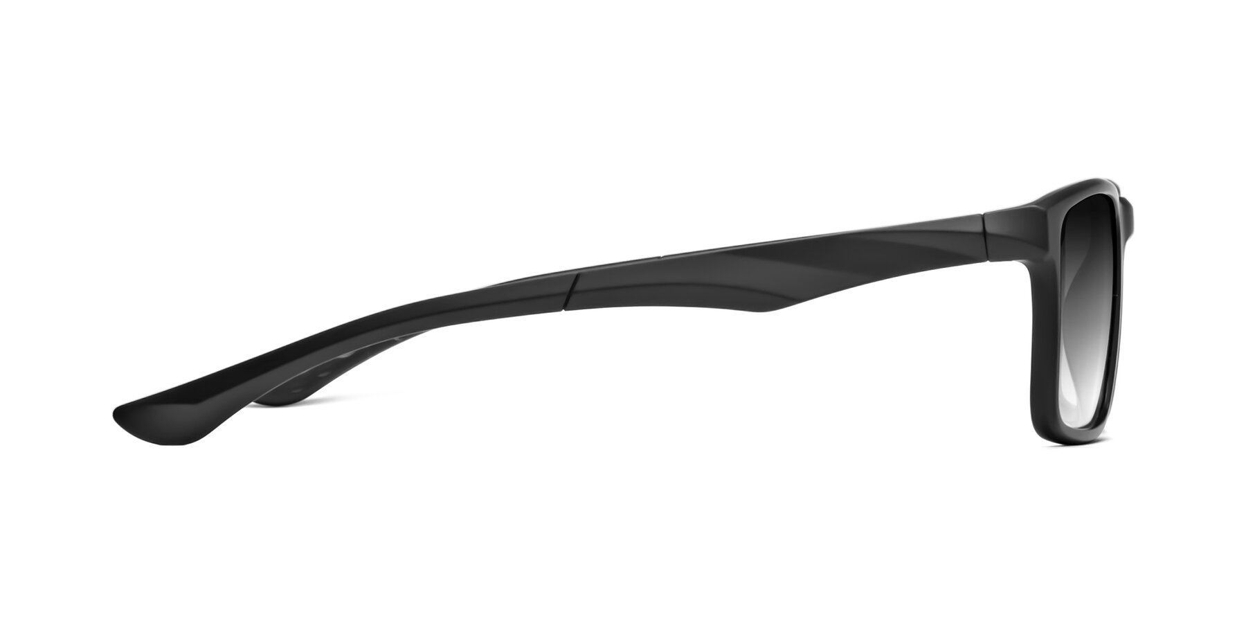 Side of Engineer in Matte Black with Gray Gradient Lenses